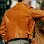 People We Meet on Vacation Tom Blyth Leather Jacket Back