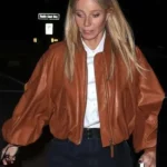 Street Style Gwyneth Paltrow Brown Leather Jacket