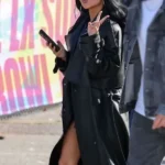 Super Bowl Becky G Black Leather Coat