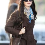The Devil Wears Prada 2 Anne Hathaway Suede Brown Leather Blazer