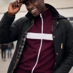 Arsene Lupin Omar Sy Black Fur Collar Jacket