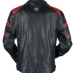 Black Red Leather Biker Jacket Back