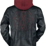 Black Red Leather Jacket Back