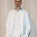 Fashion Week 2026 Romeo Beckham White Leather Jacket