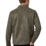 Faux Suede Smart Jacket in Khaki Back