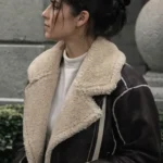 General Hospital Sam McCall Shearling Brown Leather Jacket