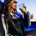 Jenna Bandy NBA All-Star White And Black Leather Jacket