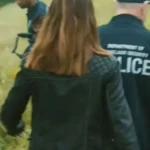 Kayla Craig Black Leather Jacket Back