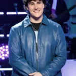 Lucas West The Voice Blue Leather Jacket