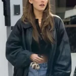 Madison Beer Black Leather Jacket