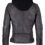 Mauritius Anthracite Leather Jacket Back