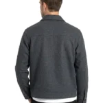Melton Zip Through Jacket in Charcoal Back