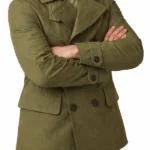 Mens Milford Olive Green Cotton Peacoat