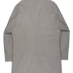 Mens Wool Blend Grey Overcoat Back