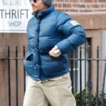 NYC 2026 Bradley Cooper Blue Puffer Jacket