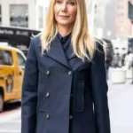 NYC Gwyneth Paltrow Blue Peacoat