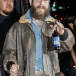 NYC Post Malone Brown Leather Jacket