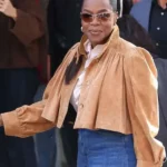 PFW 2026 Oprah Winfrey Suede Leather Jacket