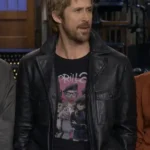 SNL Promo Ryan Gosling Leather Black Jacket
