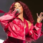 Super Bowl LIX SZA Red Leather Jacket