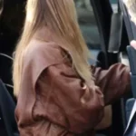 Super Bowl Party Olivia Ponton Brown Leather Jacket