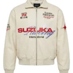 Suzuka Racing Beige Bomber Jacket