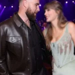 Travis Kelce iHeartRadio Music Awards Leather Jacket