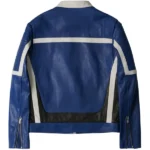 Typhoon Family Kang Tae Pung Blue Leather Jacket Back