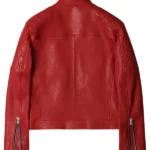 Typhoon Family Lee Jun Ho Red Leather Jacket Back