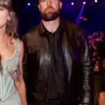 iHeartRadio Music Awards Travis Kelce Brown Leather Jacket