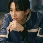 yphoon Family Kang Tae Pung Blue And White Leather Jacket