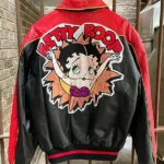 90s Betty Boop Bomber Leather Jacket Back