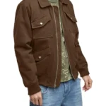 DTF St. Louis David Harbour Brown Bomber Jacket