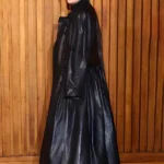 Liv Tyler Black Leather Coat - Paris Fashion Week