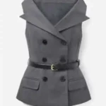 Running Point S02 Kate Hudson Grey Sleeveless Blazer