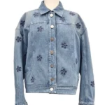 The Madison S01 Bridgett Reese Blue Floral Denim Jacket