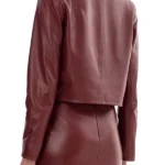 The Rookie S08 Mekia Cox Maroon Leather Jacket Back