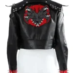 VI League of Legends 2 Arcane Black Leather Jacket Back