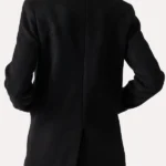 Womens Black Peacoat Back