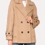 Womens Camel Brown Peacoat