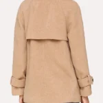 Womens Camel Brown Peacoat Back