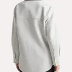 Womens Grey Oversized Wool Shirt Back