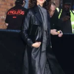 Eiza Gonzalez NYC Leather Black Coat