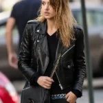 Jessica Alba Black Leather Jacket