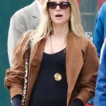 NYC 2026 Annabelle Wallis Brown Suede Jacket