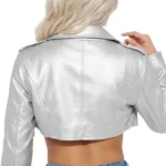 Pop It Crop It Faux Leather Jacket Back