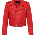 Remind Me Later Faux Leather Jacket - Red