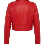 Remind Me Later Faux Leather Jacket - Red Back
