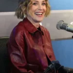 Sharon Stone Red Leather Jacket